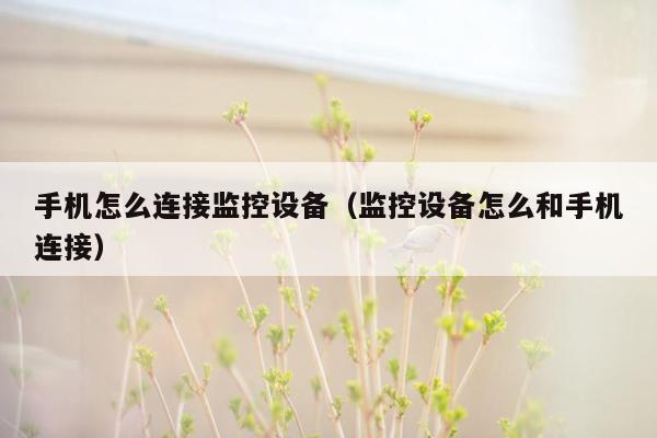 手机怎么连接监控设备（监控设备怎么和手机连接）