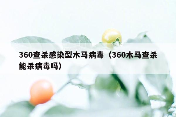 360查杀感染型木马病毒（360木马查杀能杀病毒吗）