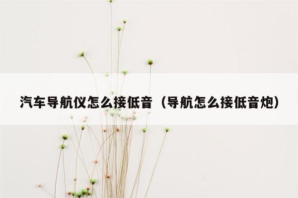 汽车导航仪怎么接低音（导航怎么接低音炮）