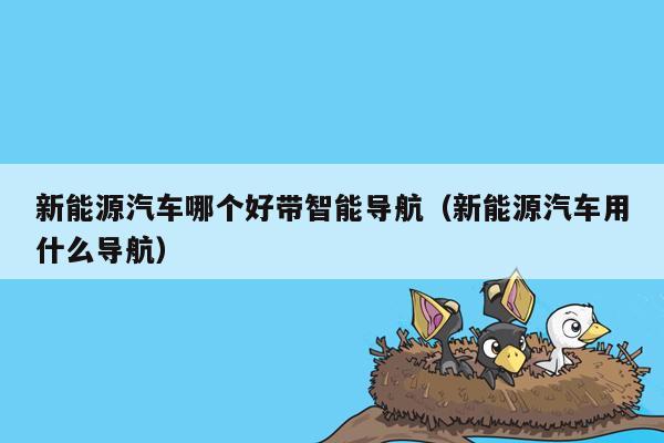 新能源汽车哪个好带智能导航（新能源汽车用什么导航）