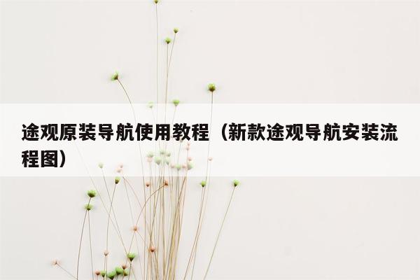 途观原装导航使用教程（新款途观导航安装流程图）