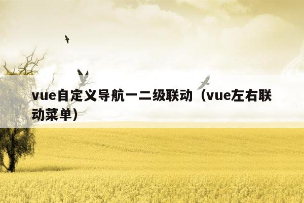 vue自定义导航一二级联动（vue左右联动菜单）