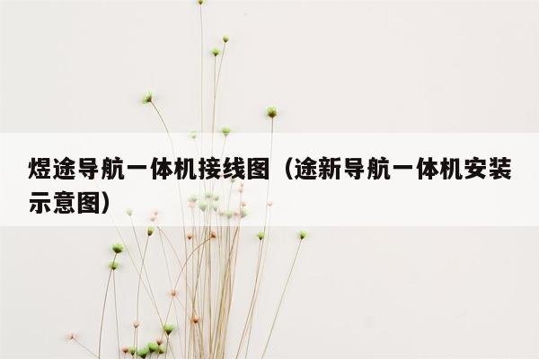 煜途导航一体机接线图（途新导航一体机安装示意图）